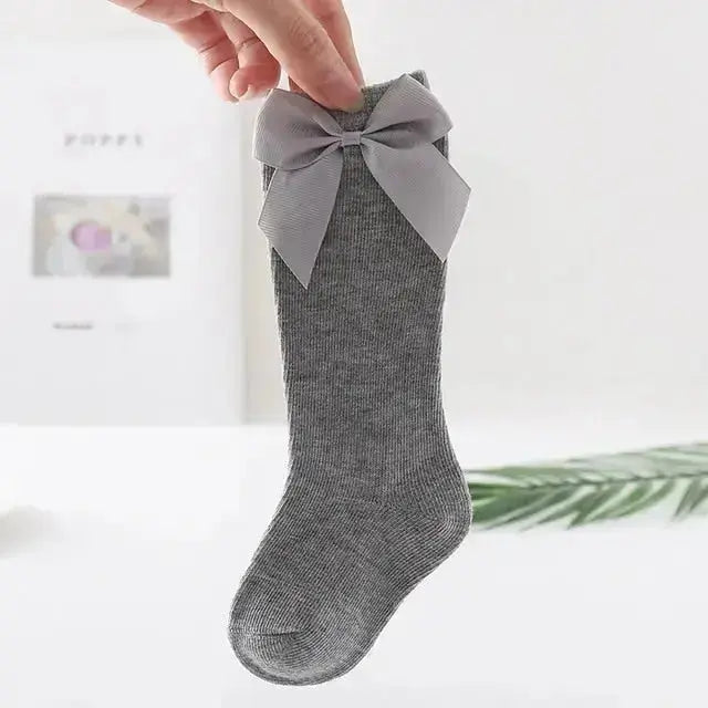 2020 Baby Girls Socks New Toddlers Girl Big Bow Knee High Long Soft Kids Socks Bowknot 100% Cotton 0-3 Years Newborn Socks - Image #8