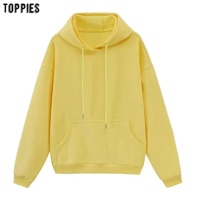Toppies Womens Tracksuits Hooded Sweatshirts 2021 Autumn Winter Fleece Oversize Hoodies Solid Pullovers Jackets Unisex Couple - Image #38