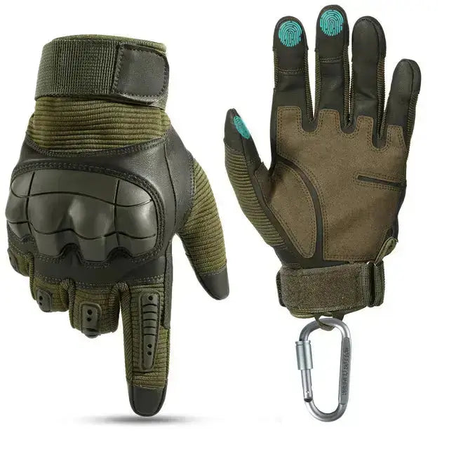 Touch Screen Tactical Gloves PU Leather Army Military Combat Airsoft Sports Cycling Paintball Hunting Full Finger Glove Men - Image #7