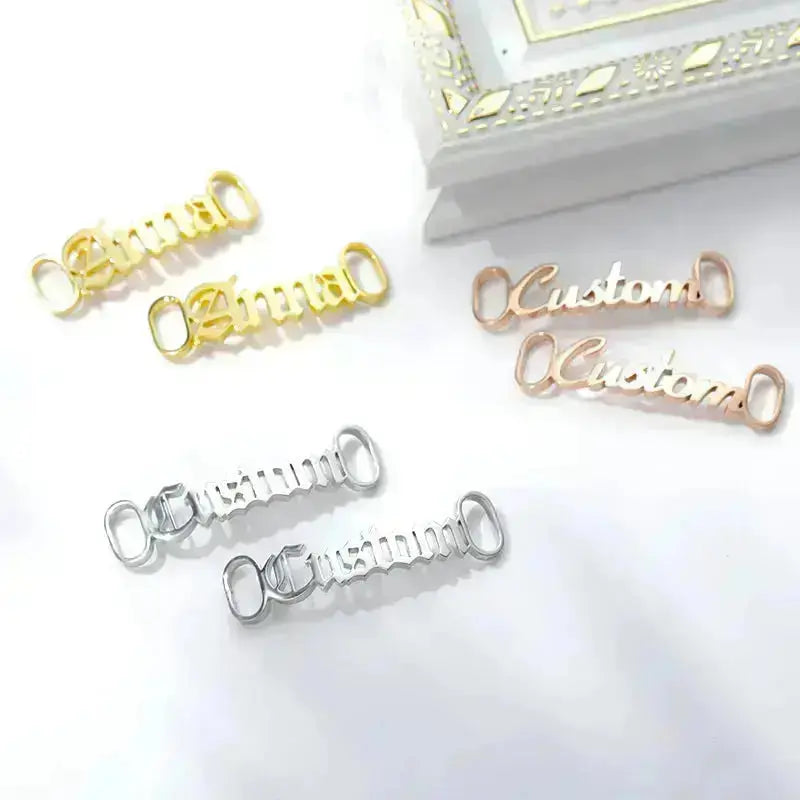 One Pair Personalized Name Shoe Buckle Foot Jewelry Stainless Steel Custom Nameplate Year Date Shoe Buckle Friend Gifts - Image #19