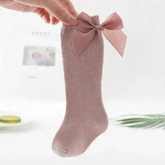 2020 Baby Girls Socks New Toddlers Girl Big Bow Knee High Long Soft Kids Socks Bowknot 100% Cotton 0-3 Years Newborn Socks - Image #7