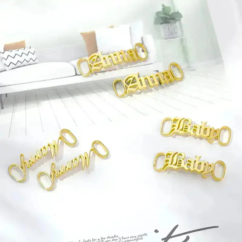 One Pair Personalized Name Shoe Buckle Foot Jewelry Stainless Steel Custom Nameplate Year Date Shoe Buckle Friend Gifts - Image #28