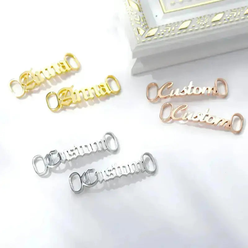 One Pair Personalized Name Shoe Buckle Foot Jewelry Stainless Steel Custom Nameplate Year Date Shoe Buckle Friend Gifts - Image #19