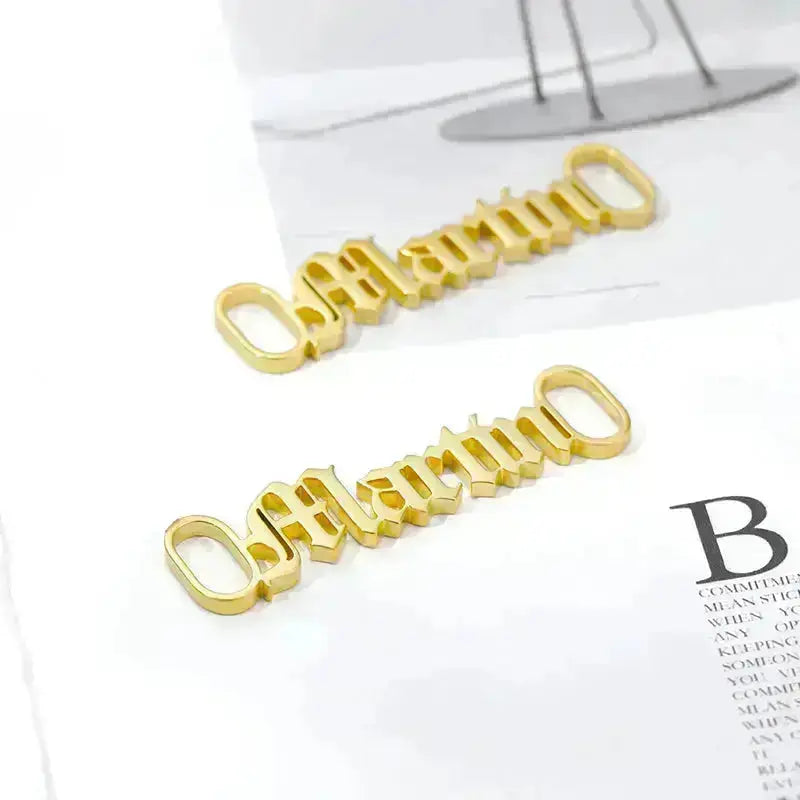 One Pair Personalized Name Shoe Buckle Foot Jewelry Stainless Steel Custom Nameplate Year Date Shoe Buckle Friend Gifts - Image #2