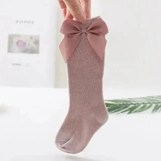 2020 Baby Girls Socks New Toddlers Girl Big Bow Knee High Long Soft Kids Socks Bowknot 100% Cotton 0-3 Years Newborn Socks - Image #3