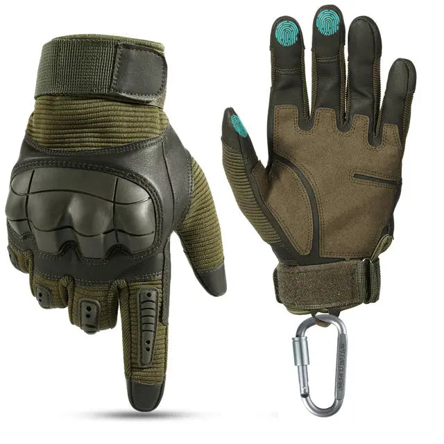 Touch Screen Tactical Gloves PU Leather Army Military Combat Airsoft Sports Cycling Paintball Hunting Full Finger Glove Men - Image #8