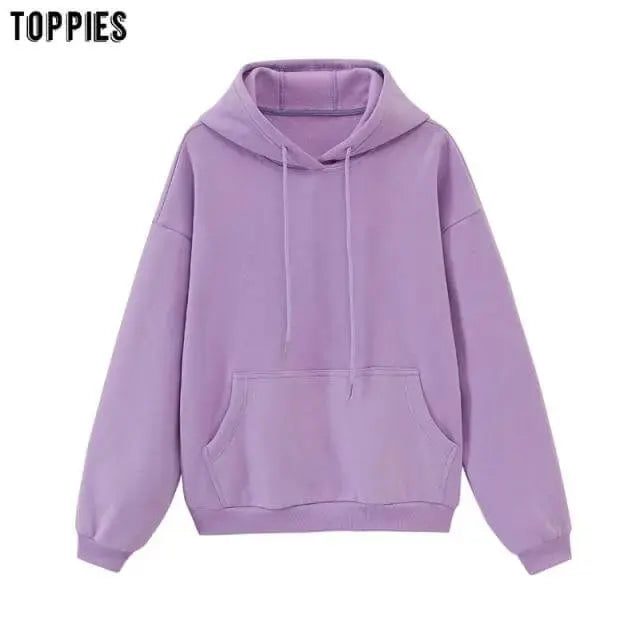 Toppies Womens Tracksuits Hooded Sweatshirts 2021 Autumn Winter Fleece Oversize Hoodies Solid Pullovers Jackets Unisex Couple - Image #39