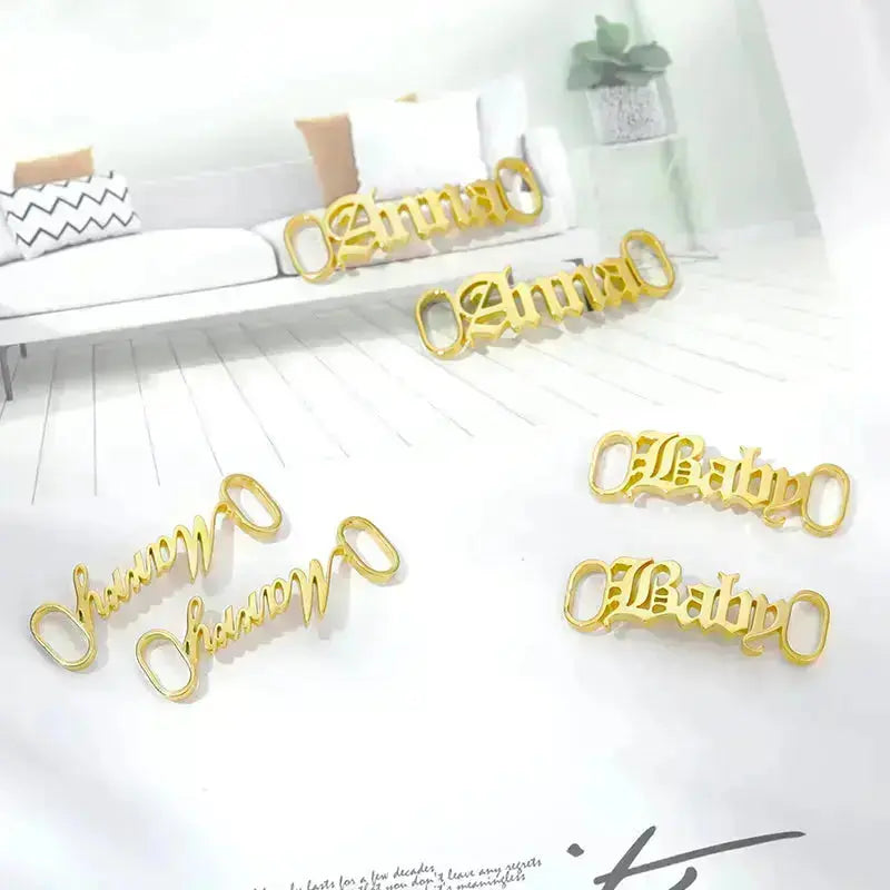 One Pair Personalized Name Shoe Buckle Foot Jewelry Stainless Steel Custom Nameplate Year Date Shoe Buckle Friend Gifts - Image #30