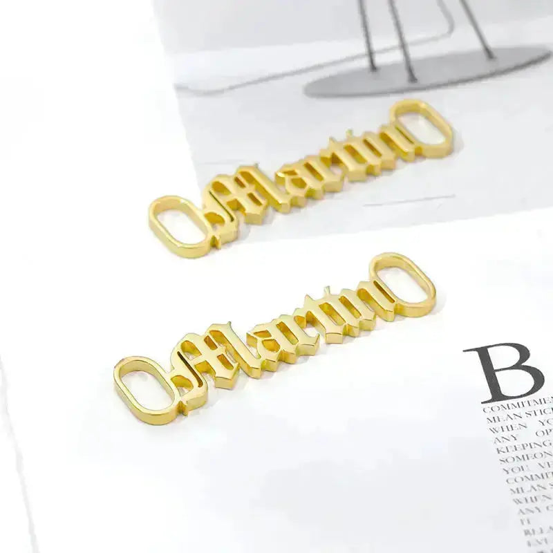 One Pair Personalized Name Shoe Buckle Foot Jewelry Stainless Steel Custom Nameplate Year Date Shoe Buckle Friend Gifts - Image #2