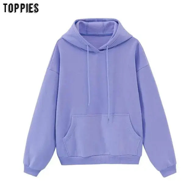 Toppies Womens Tracksuits Hooded Sweatshirts 2021 Autumn Winter Fleece Oversize Hoodies Solid Pullovers Jackets Unisex Couple - Image #18