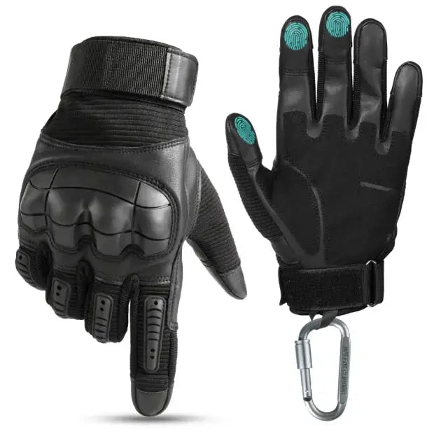 Touch Screen Tactical Gloves PU Leather Army Military Combat Airsoft Sports Cycling Paintball Hunting Full Finger Glove Men - Image #7