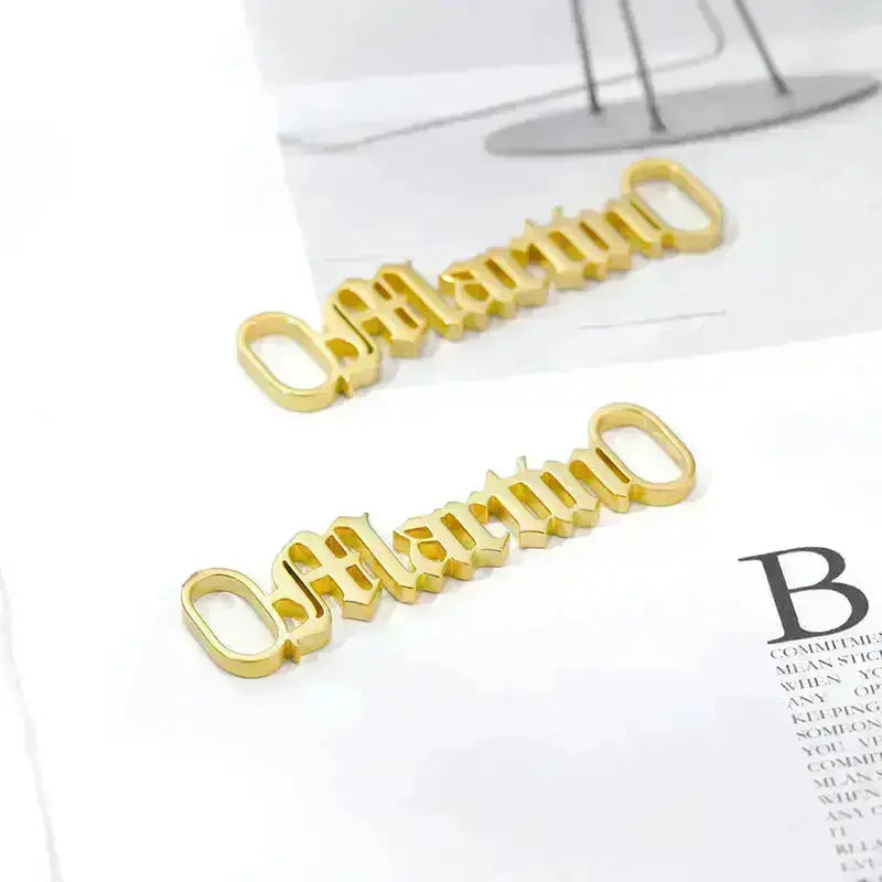 One Pair Personalized Name Shoe Buckle Foot Jewelry Stainless Steel Custom Nameplate Year Date Shoe Buckle Friend Gifts - Image #2