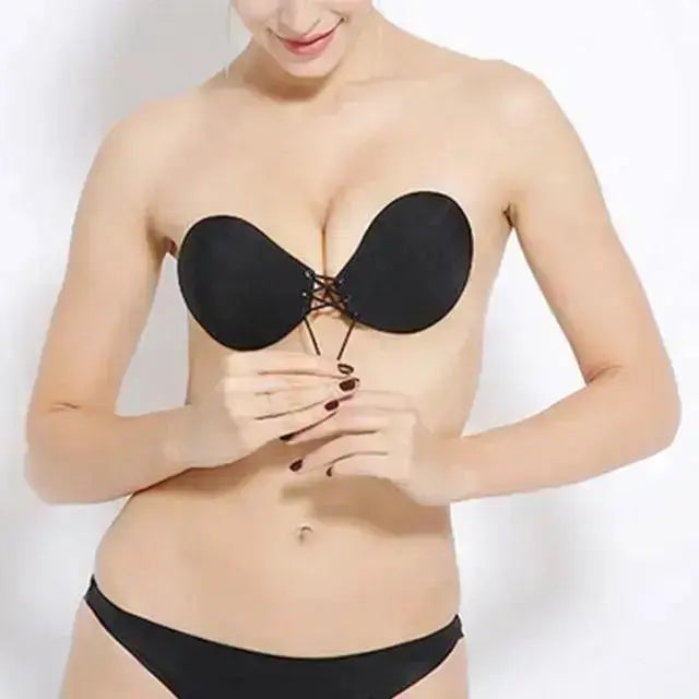 Women Invisible Bra Super Push Up Seamless Self-Adhesive Sticky Wedding Party Front Strapless A B C D Cup Fly Bra - democurrencyconverter 4