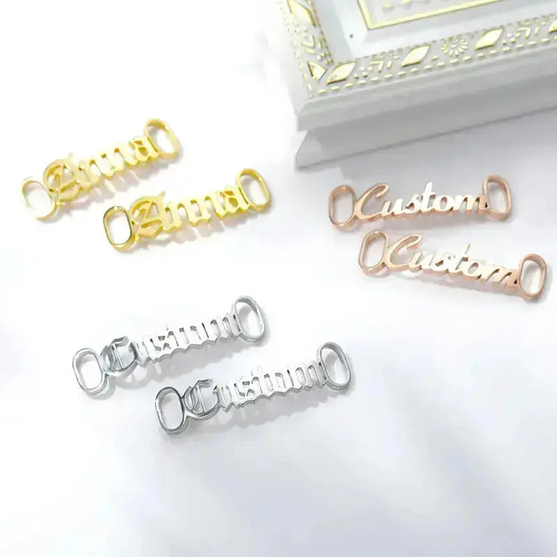 One Pair Personalized Name Shoe Buckle Foot Jewelry Stainless Steel Custom Nameplate Year Date Shoe Buckle Friend Gifts - Image #13