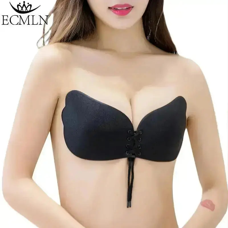 Women Invisible Bra Super Push Up Seamless Self-Adhesive Sticky Wedding Party Front Strapless A B C D Cup Fly Bra - democurrencyconverter 4