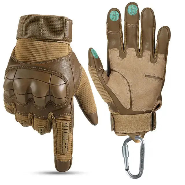 Touch Screen Tactical Gloves PU Leather Army Military Combat Airsoft Sports Cycling Paintball Hunting Full Finger Glove Men - Image #5