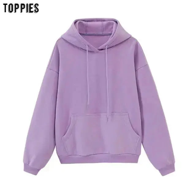Toppies Womens Tracksuits Hooded Sweatshirts 2021 Autumn Winter Fleece Oversize Hoodies Solid Pullovers Jackets Unisex Couple - Image #39