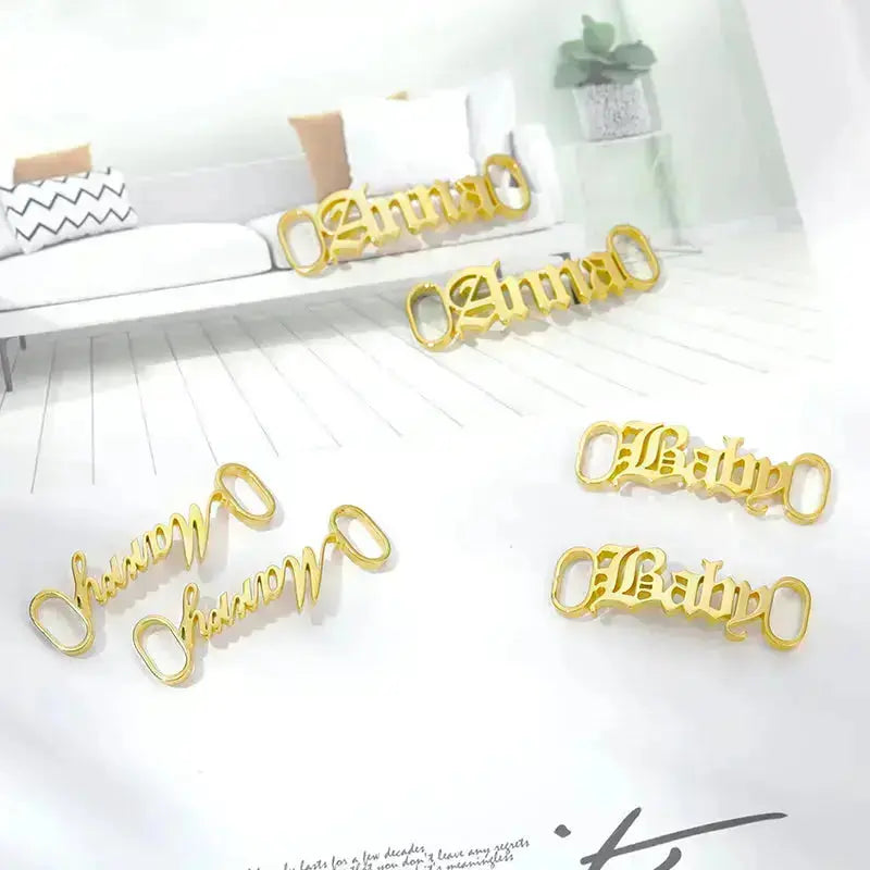 One Pair Personalized Name Shoe Buckle Foot Jewelry Stainless Steel Custom Nameplate Year Date Shoe Buckle Friend Gifts - Image #30