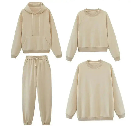 Toppies Womens Tracksuits Hooded Sweatshirts 2021 Autumn Winter Fleece Oversize Hoodies Solid Pullovers Jackets Unisex Couple - Image #1
