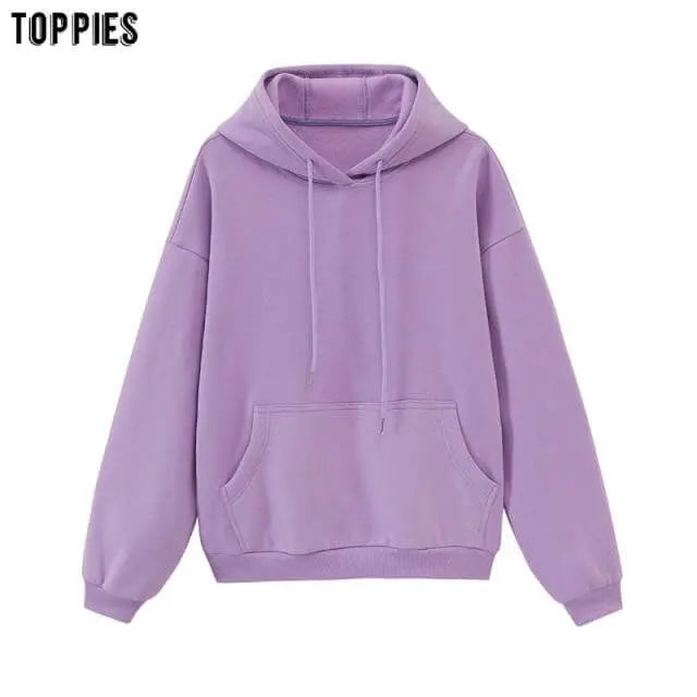 Toppies Womens Tracksuits Hooded Sweatshirts 2021 Autumn Winter Fleece Oversize Hoodies Solid Pullovers Jackets Unisex Couple - Image #40