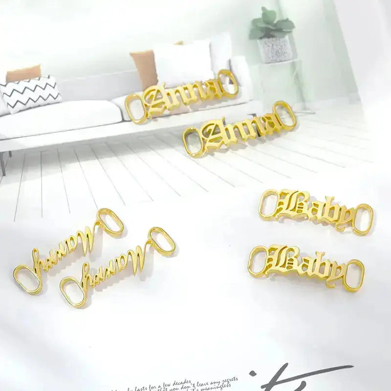 One Pair Personalized Name Shoe Buckle Foot Jewelry Stainless Steel Custom Nameplate Year Date Shoe Buckle Friend Gifts - Image #30