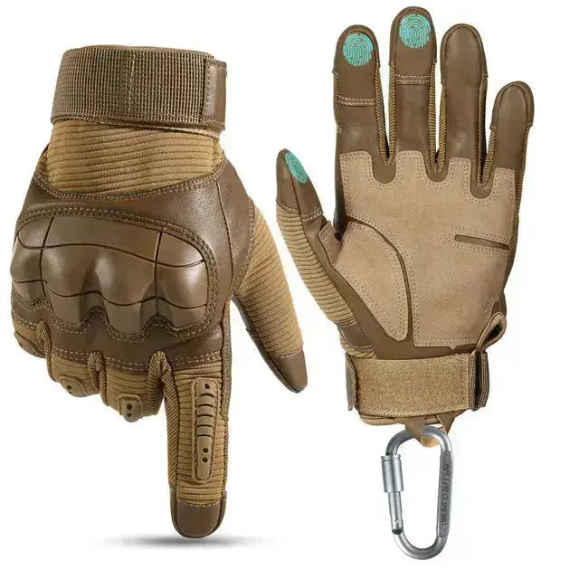 Touch Screen Tactical Gloves PU Leather Army Military Combat Airsoft Sports Cycling Paintball Hunting Full Finger Glove Men - Image #5