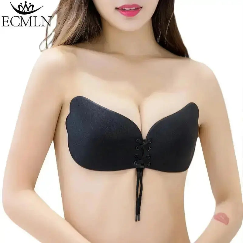 Women Invisible Bra Super Push Up Seamless Self-Adhesive Sticky Wedding Party Front Strapless A B C D Cup Fly Bra - democurrencyconverter 4