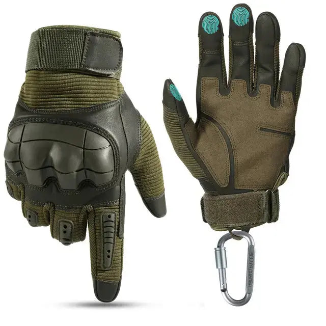 Touch Screen Tactical Gloves PU Leather Army Military Combat Airsoft Sports Cycling Paintball Hunting Full Finger Glove Men - Image #8