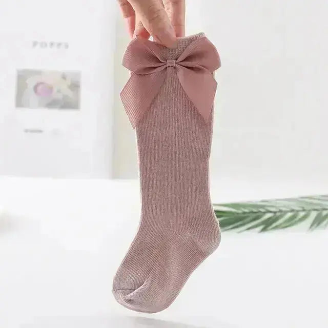 2020 Baby Girls Socks New Toddlers Girl Big Bow Knee High Long Soft Kids Socks Bowknot 100% Cotton 0-3 Years Newborn Socks - Image #3