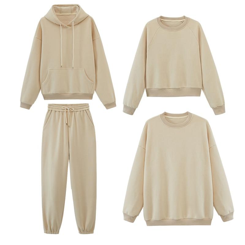 Toppies Womens Tracksuits Hooded Sweatshirts 2021 Autumn Winter Fleece Oversize Hoodies Solid Pullovers Jackets Unisex Couple
