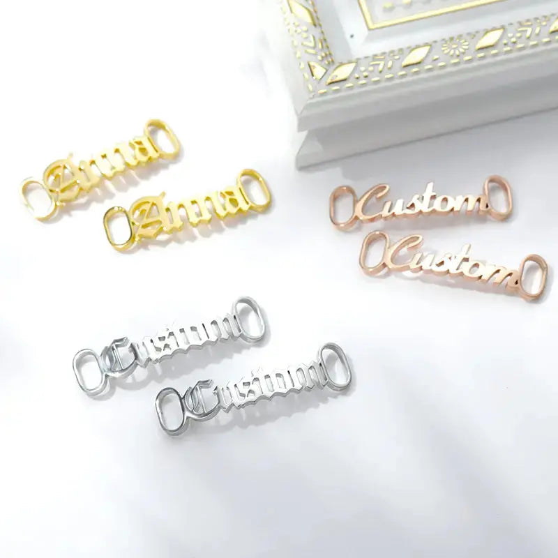 One Pair Personalized Name Shoe Buckle Foot Jewelry Stainless Steel Custom Nameplate Year Date Shoe Buckle Friend Gifts - Image #13